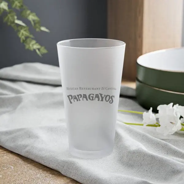 papagayos mexican restaurant frosted pint glasses 16oz